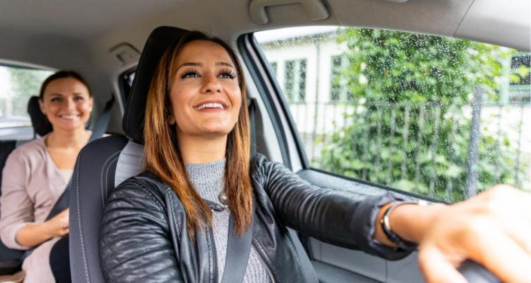 Rideshare and auto insurance: it's complicated. Thanks to her insurance agent, this driver is covered correctly and can transport passengers for her side hustle.